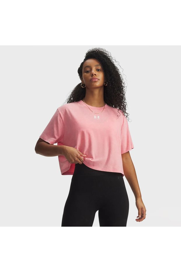 Rival Boxy Wash Women's Pink Polo Neck T-Shirt