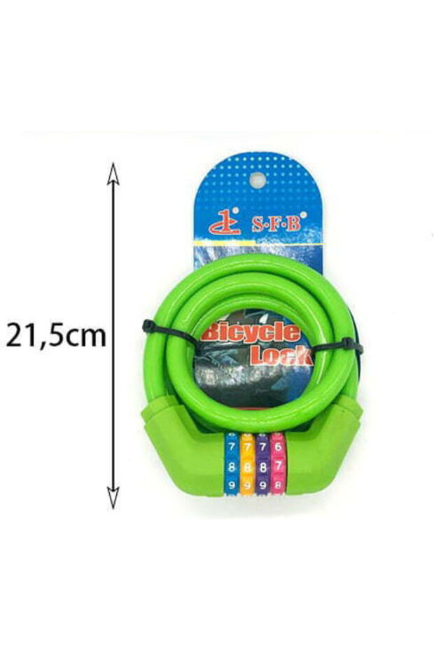Bicycle Cable Lock with Combination Green