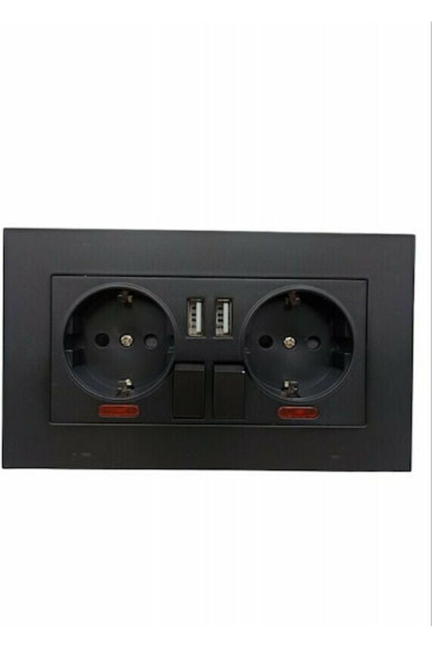 Πολύπριζο με 2 θύρες USB Μαύρο 1 τεμάχιο