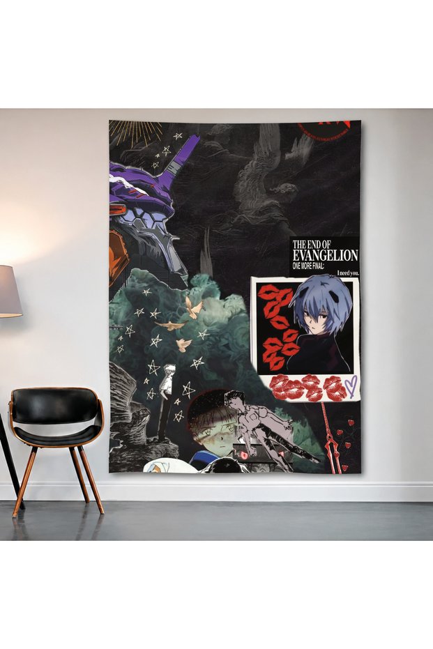 Neon Genesis Evangelion Wall Cloth Wall Tapestry First Quality Satin Fabric Poster
