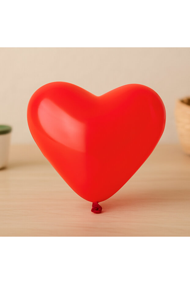 بالون على شكل قلب أحمر 25 سم (10 بوصة) - عبوة من 100 قطعة