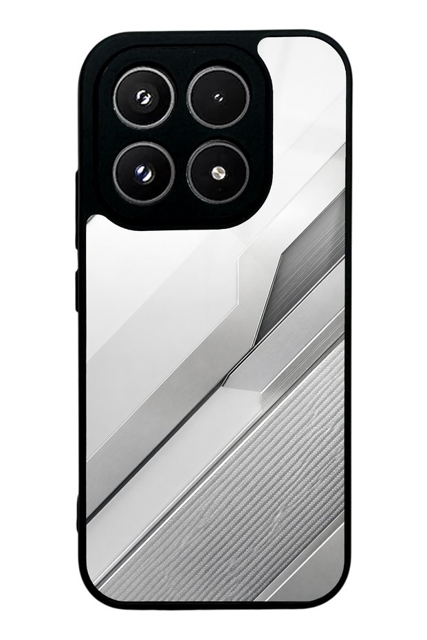 Xiaomi 17 Silver Titanium Edge Design Glossy Phone Case