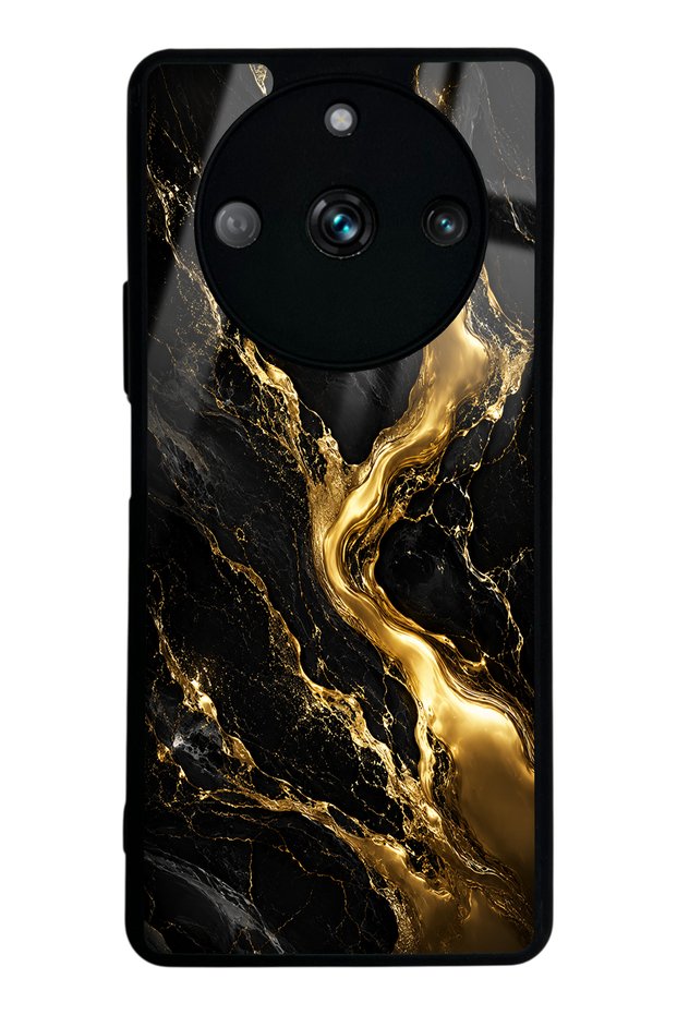 Realme 11 Pro Obsidian Gold Flow Design Glossy Phone Case