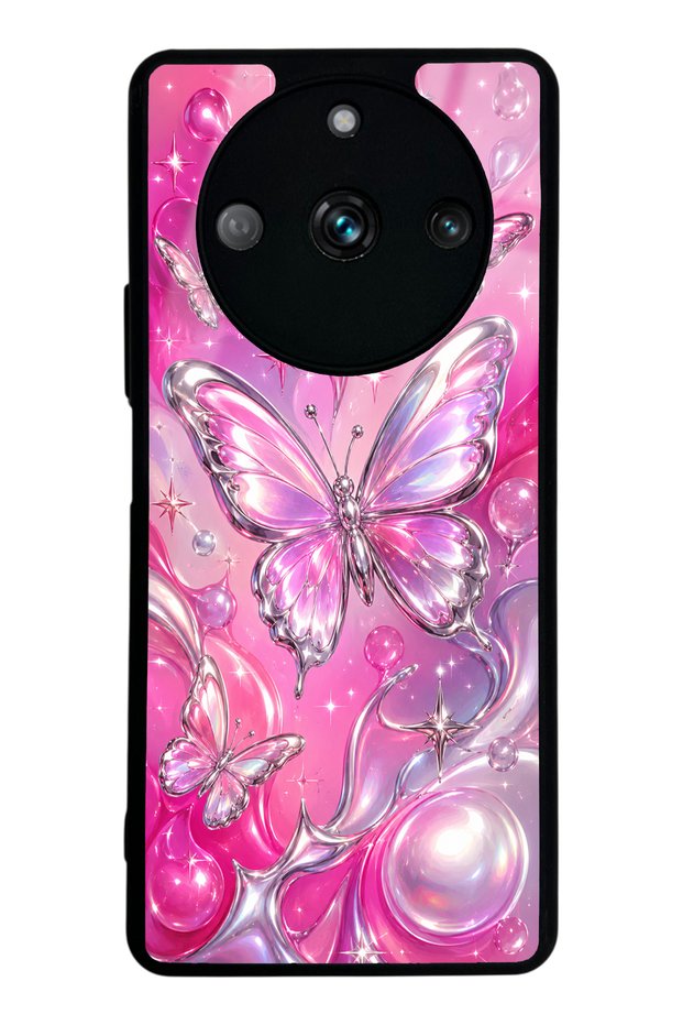Realme 11 Pro Pink Prism Butterfly Design Glossy Phone Case