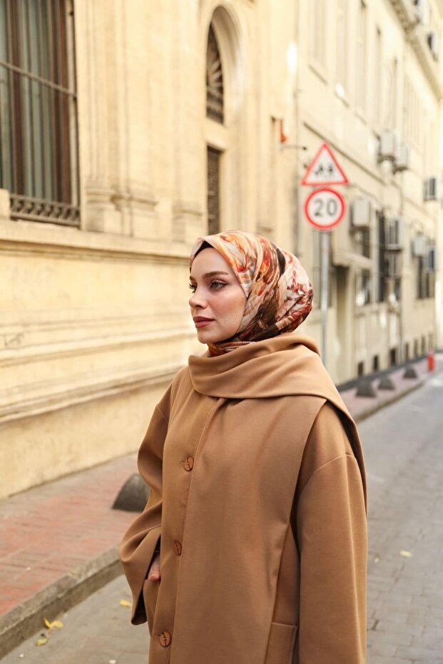 Dolce Silk Blend Scarf - Camel Multicolor