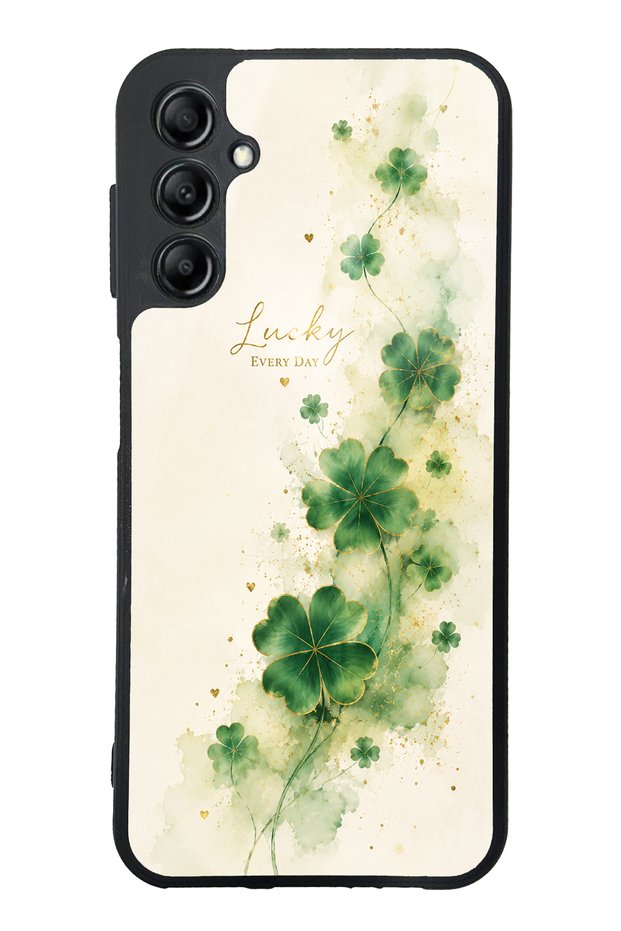 Samsung A14 Lucky Clover Whisper Design Glossy Phone Case