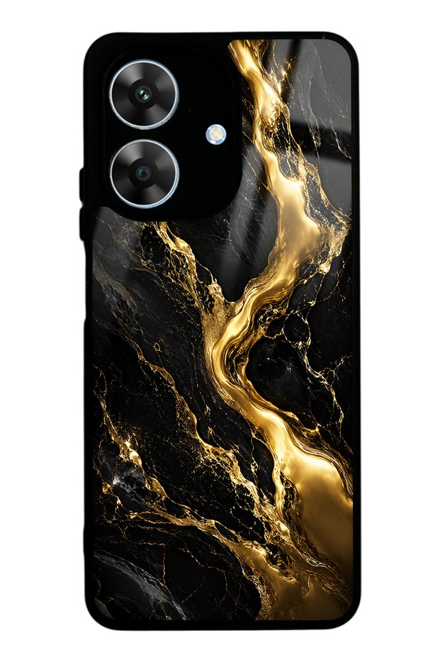 Realme Note 60 Obsidian Gold Flow Design Glossy Phone Case