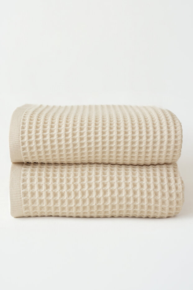 Waffle Bath Towel Peshtemal 90X180 cm 2-Pack 100% Cotton Large Size Beach Spa Towel
