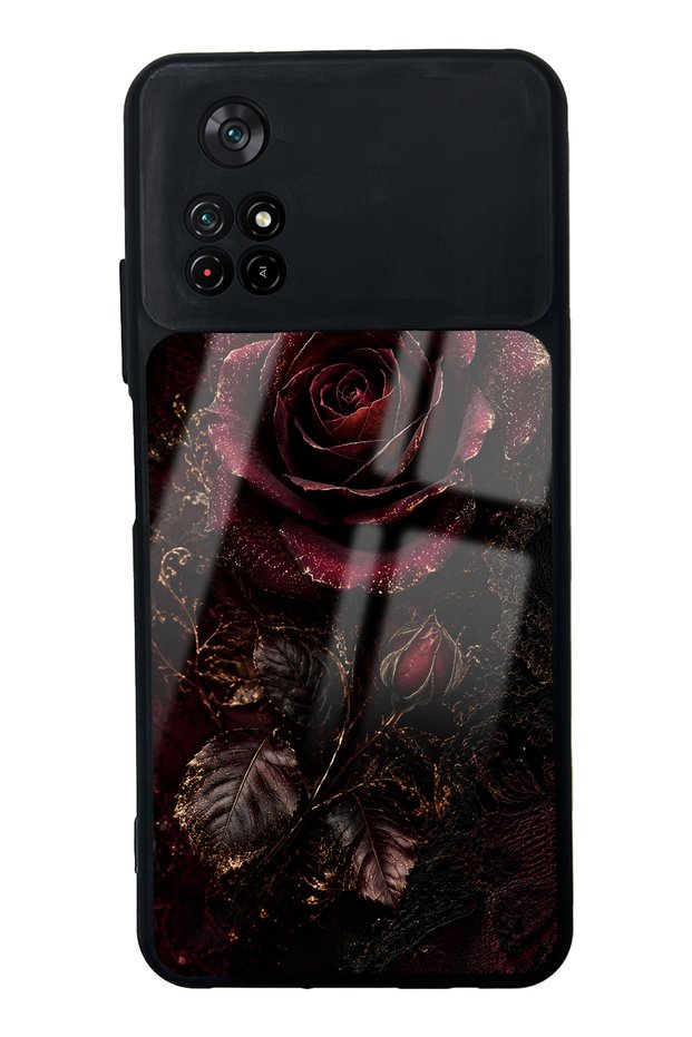 Xiaomi Poco M4 Pro Glossy Phone Case with Midnight Velvet Rose Design
