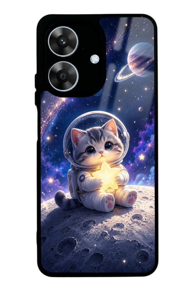 Realme Note 60 Starlight Space Kitty Design Glossy Phone Case