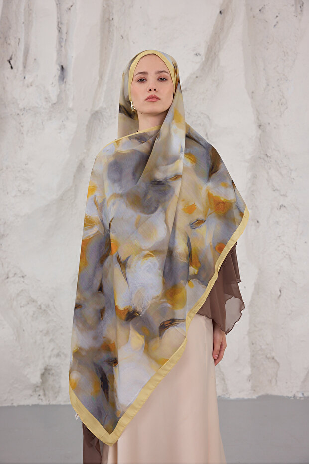 Summer Garden Series Patterned Cotton Soft Shawl Women's Colorful Shawl