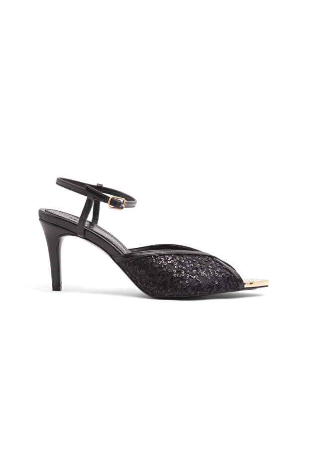 Rsd 17435 Metal Toe Detail Sequined Adjustable Heels
