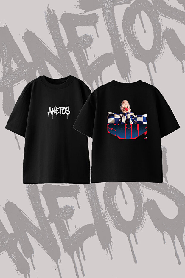 Katy Perry Clown Design Back Printed Cotton Black Oversize T-Shirt