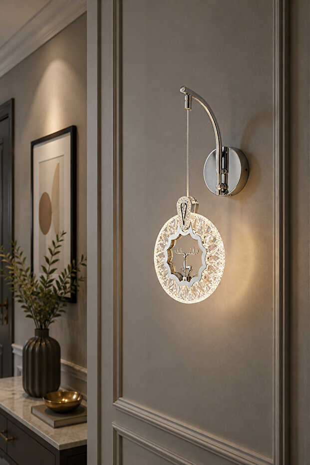 مصباح جداري LED بتصميم عصري من Geyik بلون الكروم - مصباح LED للحمام - المطبخ - غرفة المعيشة