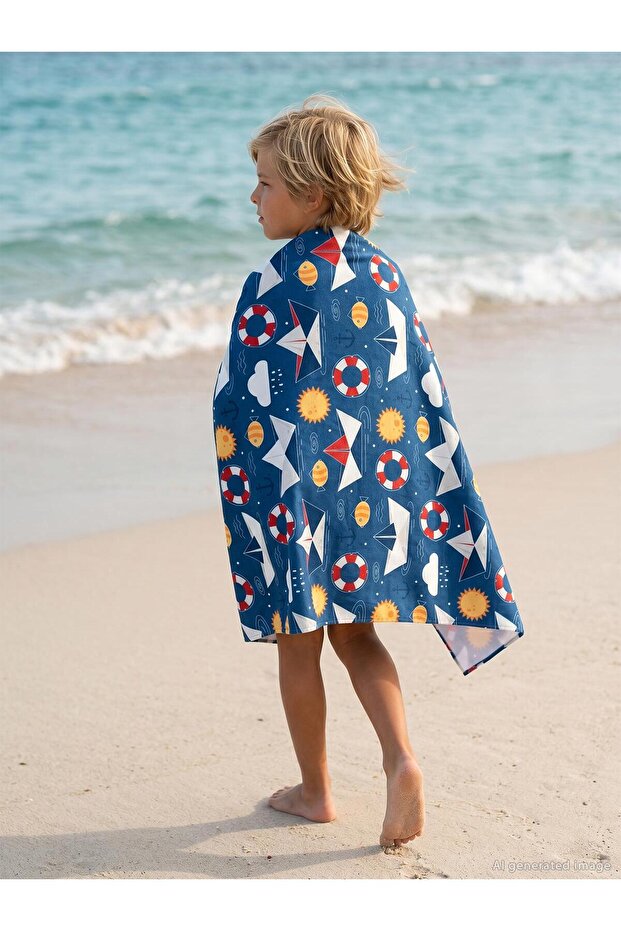 Sailor Printed Towel - Blue