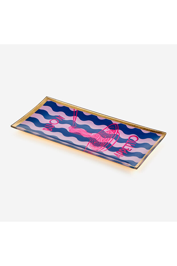 Mavi Cam Buon Appetito Decorative Plate 10X0,8X21 cm