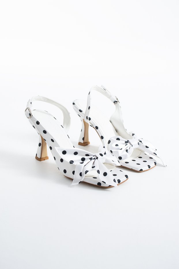 Fleur Women's Polka Dot Open-Back Heeled Shoes