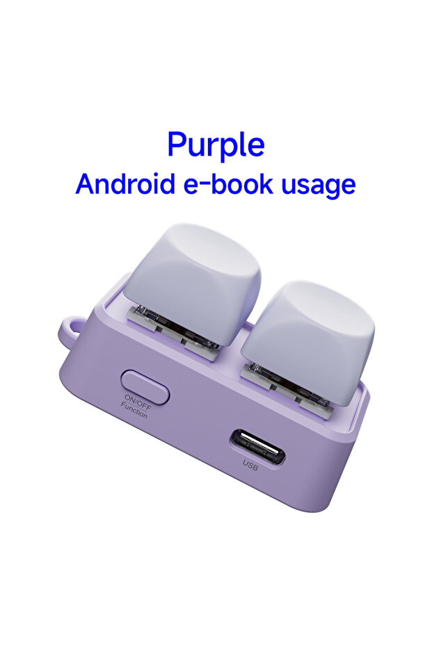 لوحة مفاتيح بلوتوث صغيرة PURPLE HANLINYUE Free2 مع ميزة تقليب الصفحات، تدعم نظام أندرويد وقارئ الكتب الإلكترونية