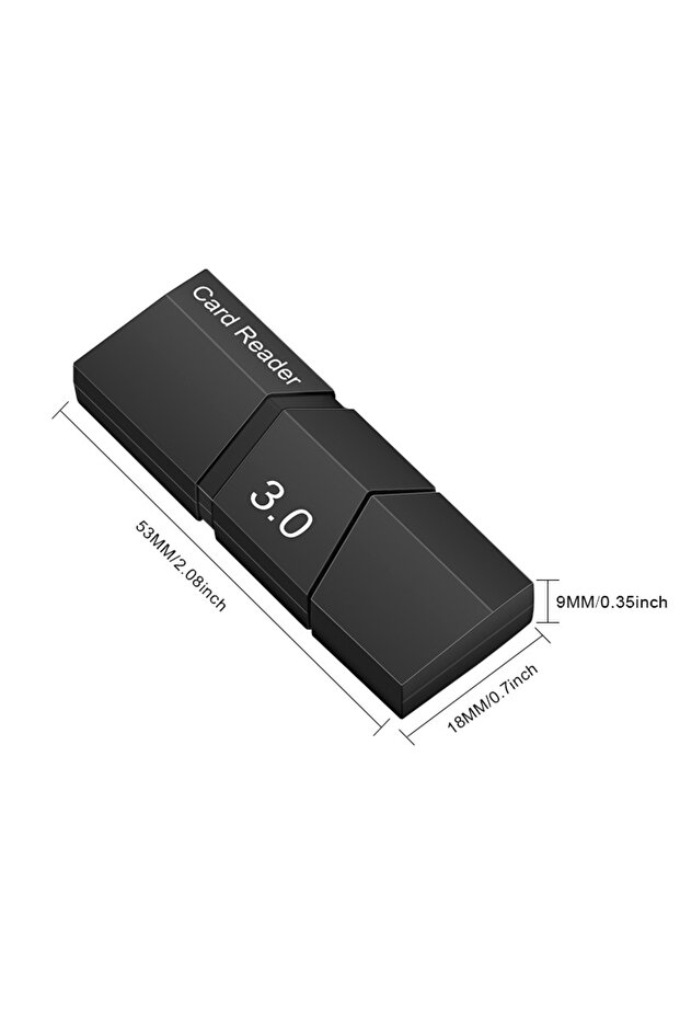 قارئ بطاقات USB3.0 أسود عالي السرعة لبطاقات TF وMicro SD مع وظيفة الكتابة والقراءة ونقل البيانات