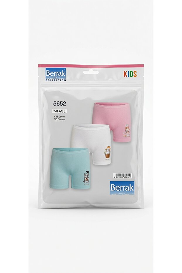 3-Pack Girls' Boxers (Top Quality, Lycra Cotton)