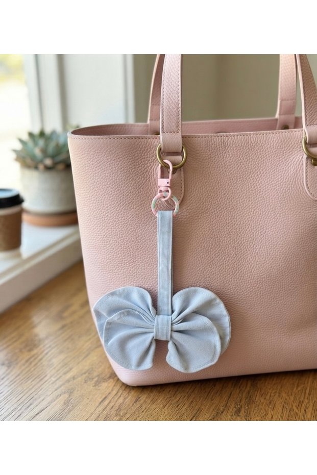 Handmade Fabric Bow Bag Accessory - Keychain - Bag Charm
