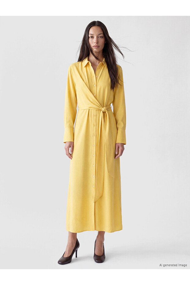 Esvab • Modern & Distinctive Belted Shirt Dress