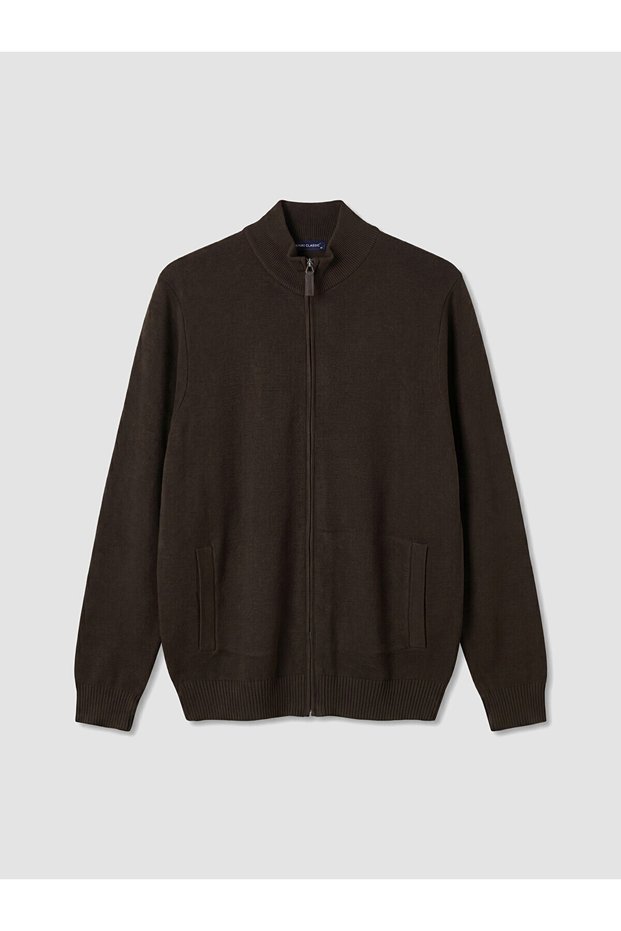 Vizyon New Season Stand Collar Men's Knitwear Cardigan