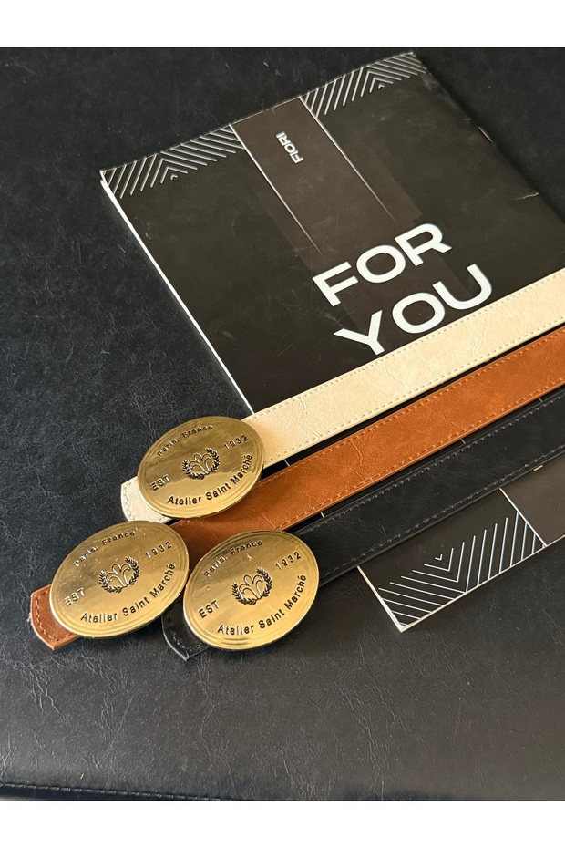 Imported Oval Gold Buckle Thin Belt, Trouser Belt, Shirt Belt, Jacket Belt