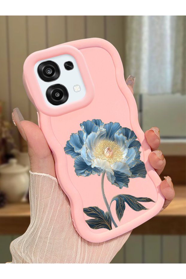 Oppo F31 5g Compatible Case Camera Protector Pink Silicone Couple Phone Case Floral Pattern