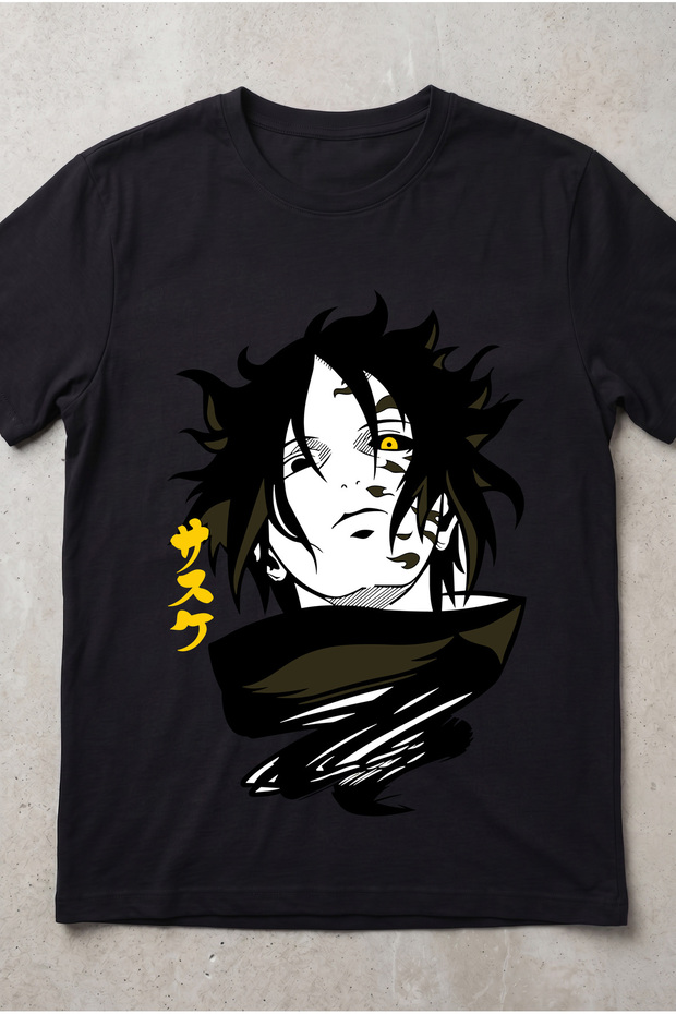 Naruto Sasuke Uchiha Anime Printed Standard Cut Unisex Tshirt