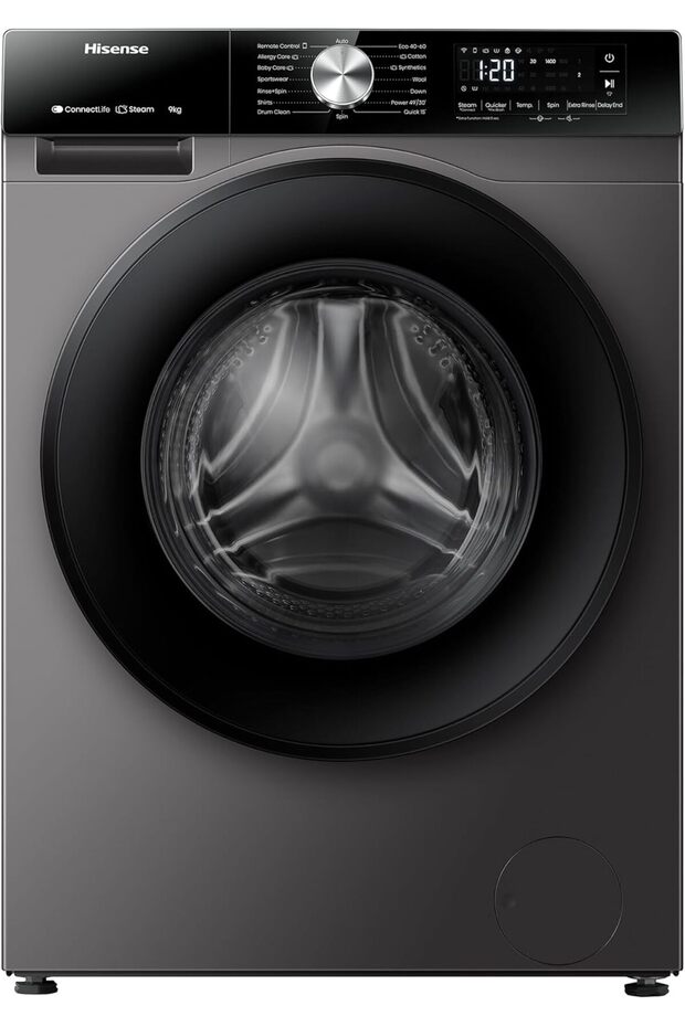 WD3S1043BT 10/6kg Fully Automatic Washer & Dryer with Invertor Motor, 1400 RPM, Steam Refresh & Allergy Care Program, Drum Clean, Pause & Ad Function, Drum Clean, Titanium Grey