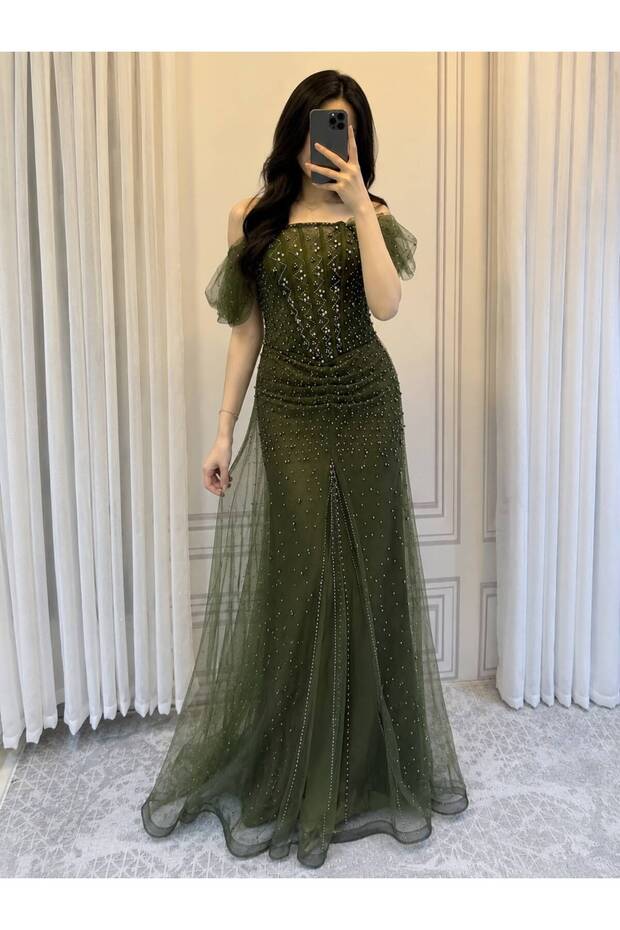 فستان سهره زيتي