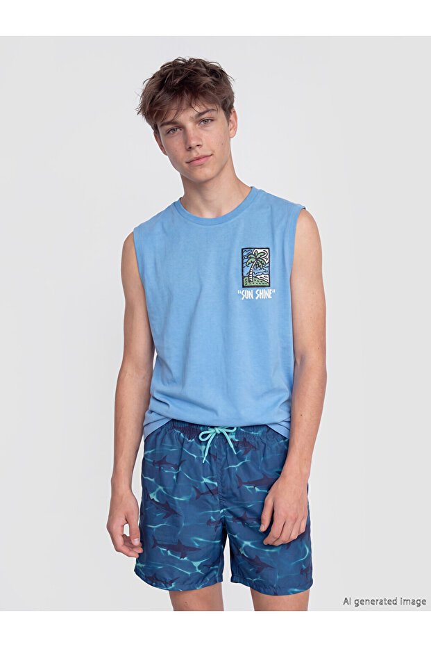 Lcw Kidscrew Neck Printed Boys' Undershirt