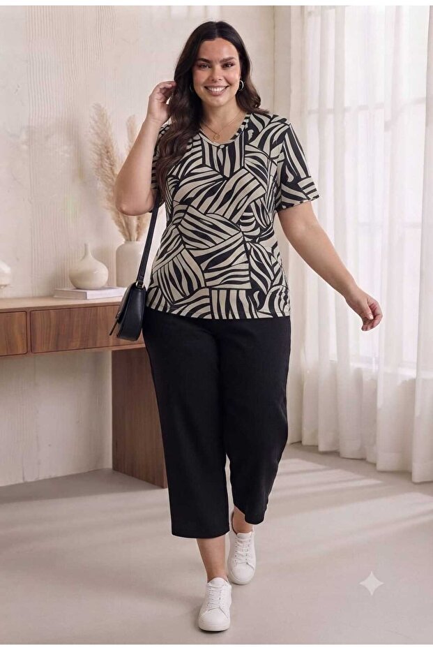 Large size lycra viscose combed comfortable cut capri set