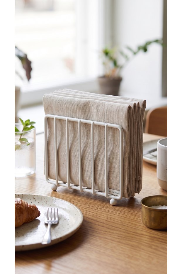 Luxury Thermoplastic Coated Metal Napkin Holder Desktop Upright Vertical Paper Napkin Stand