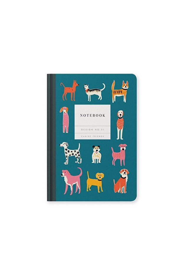 Kaleido Design A5 192 Pages Hard Cover Lined Notebook Design No.31 Canine Friends 10603
