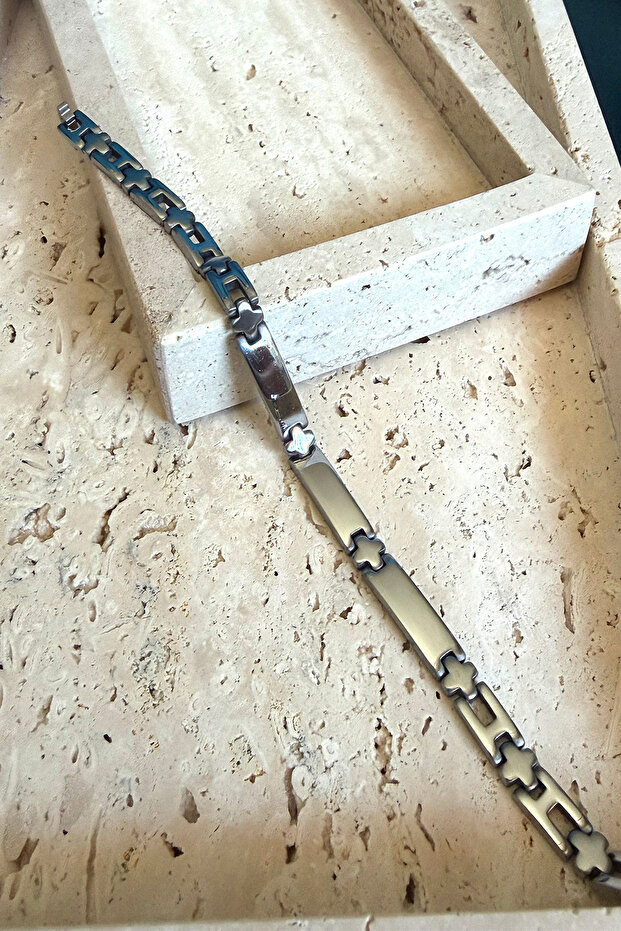 Swedish Interlocking Special Design Modern Silver Silver 316L Steel Men's Bracelet