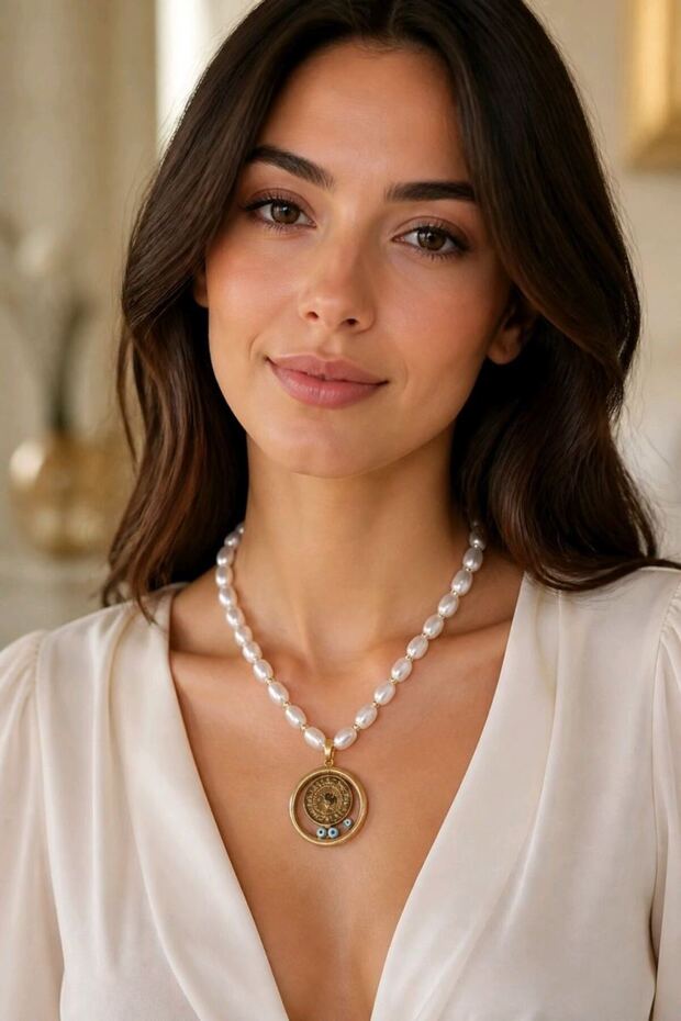 Luxury Embossed Figured 45 cm Adjustable Necklace