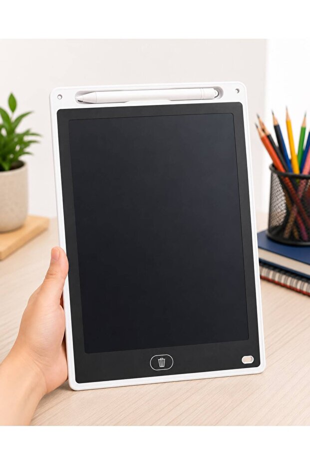 تابلت LCD للكتابة مقاس 10 بوصات - تابلت رقمي قابل للمسح للرسم والملاحظات مع قلم باللون الأحمر