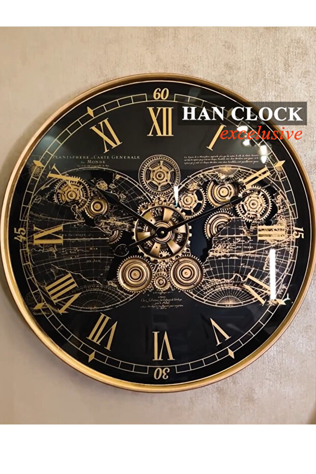 Explorer Metal Çarklı Duvar Saati 60cm
