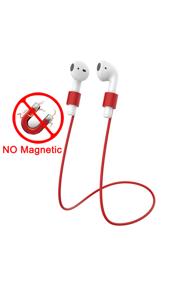 A Red Anti-Lost Silicone Earphones Rope Holder Cable For AirPods 4 Pro 3 2 1 Wireless Bluetooth H..