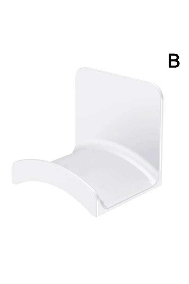 WHITE Wall Mounted Computer Headset Holder Punch Free Adhesive Headphone Bracket Storage Hook Deskto