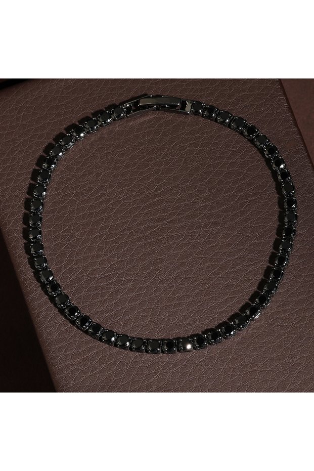 Black Fashion Zirconia Tennis Bracelet For Women Crystal Charm Designer Tennis Thin Chain Bracelet O