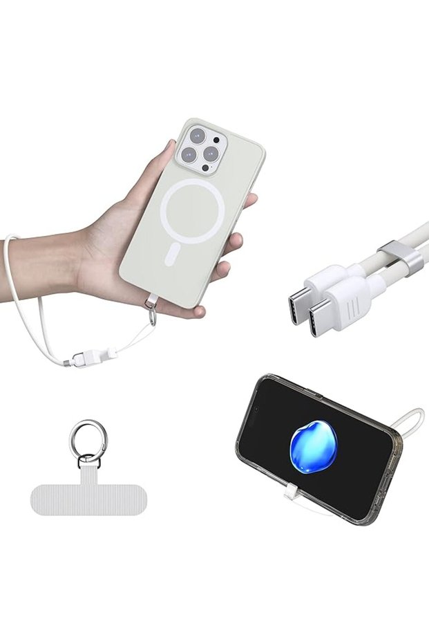 Cell Phone Lanyards for Women, Phone Wrist Strap, Cell Phone Stands Type c to Type c Fast Charger Cable