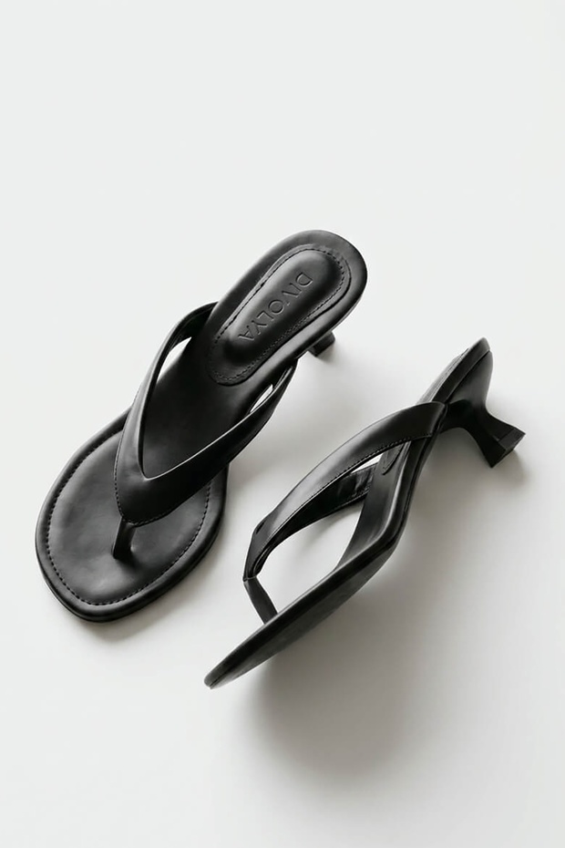 Talyano Black (3 cm Heel) Short Heeled Daily Use Slippers