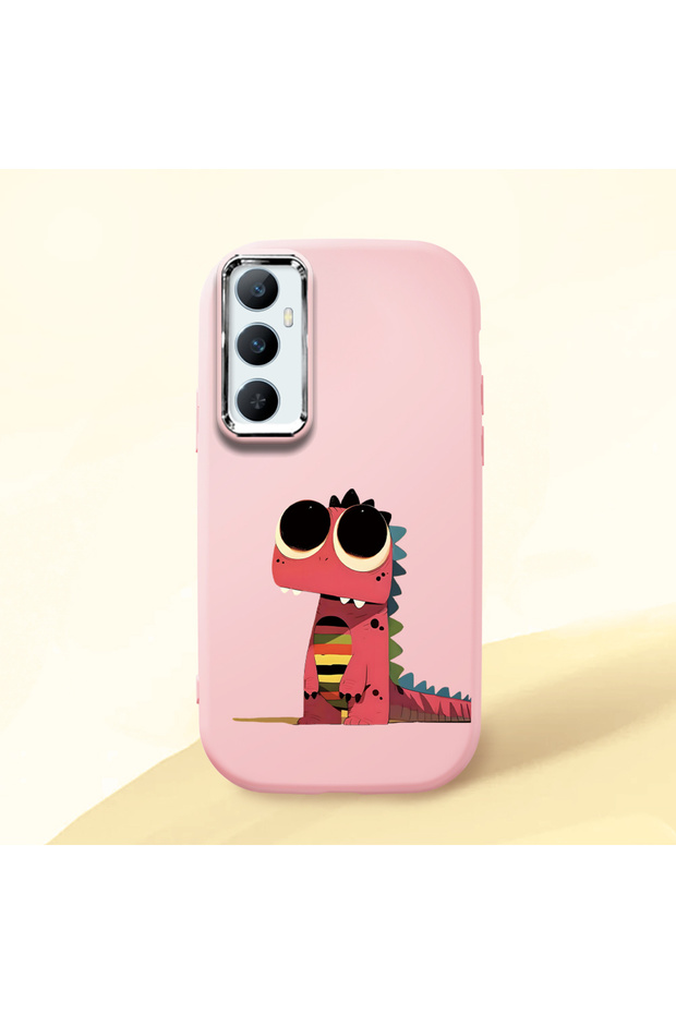 حافظة سيليكون وردية اللون متوافقة مع هاتف Realme C65 4G مع حماية للكاميرا ماصّ للصدمات