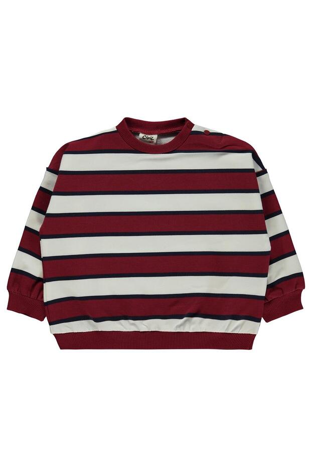 Striped 6-18 Month Sweatshirt - Burgundy