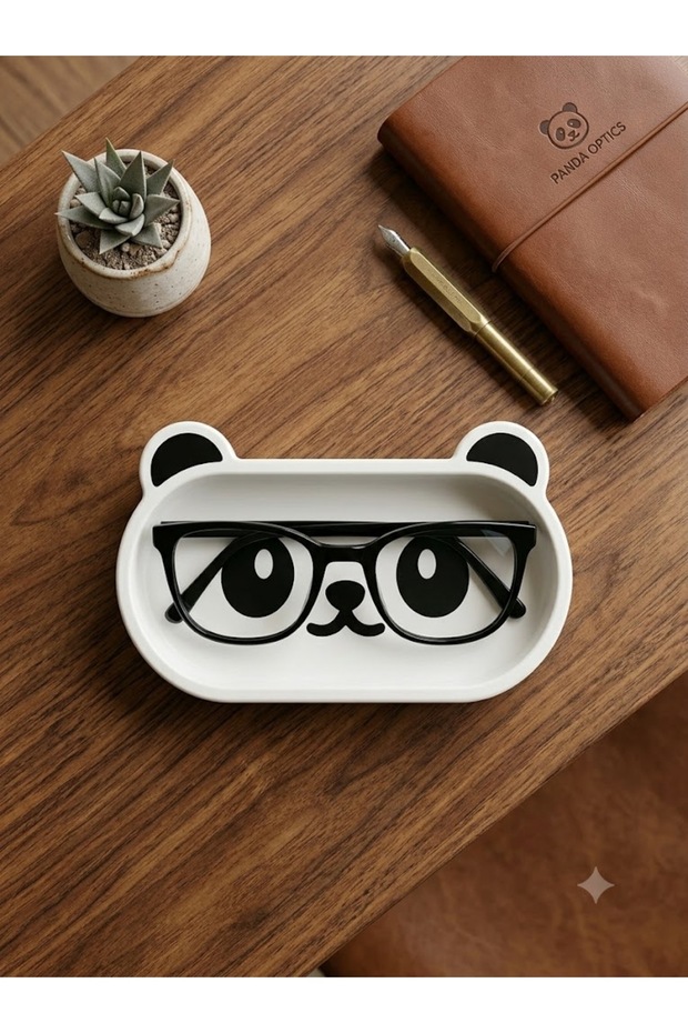 Panda Design Decorative Desktop Organizer Tray - Glasses, Key, and Jewelry Tray