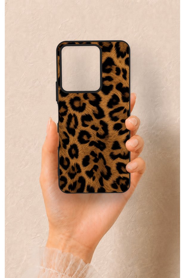 Vivo Y35 Compatible Dark Leopard Leather Pattern Silicone Case