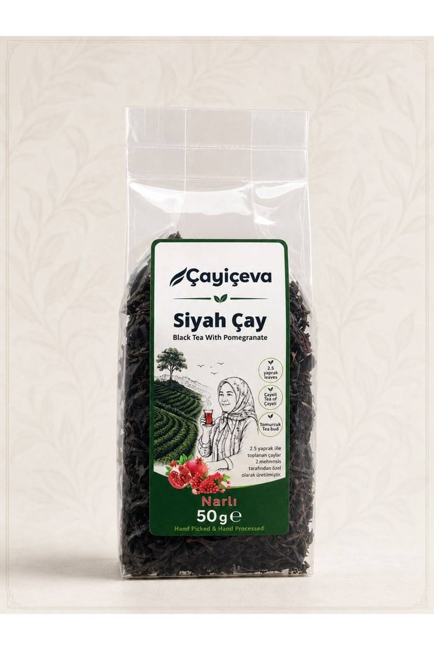 Handmade Pomegranate Black Tea, Natural Black Sea Tea 50 Gr